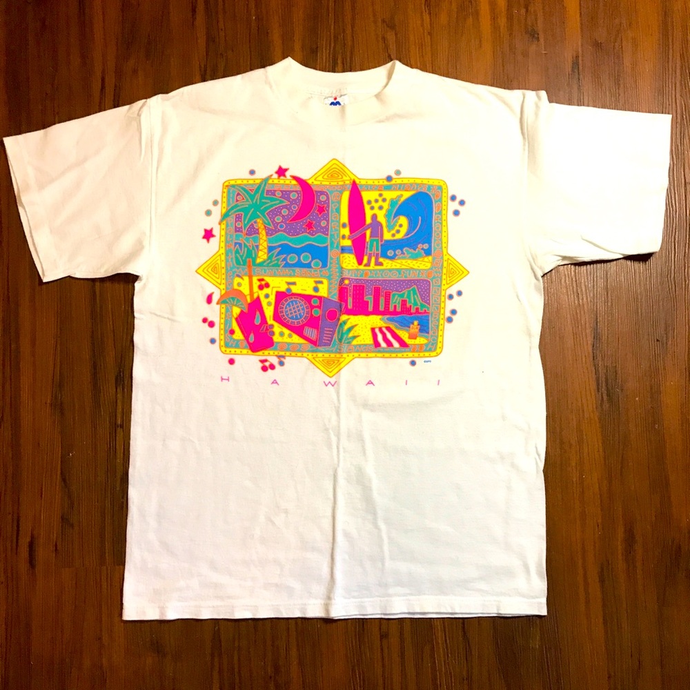 1990s HL Miller Hawaii Multicolored T Shirt Large
